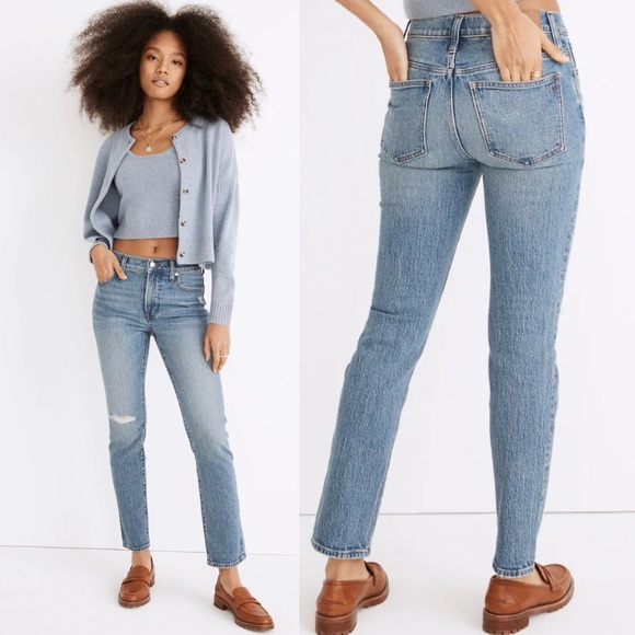 Madewell Denim - Madewell Mid-Rise Perfect Vintage‎ Jean in Ainsdale Knee-Rip Edition size 26P
